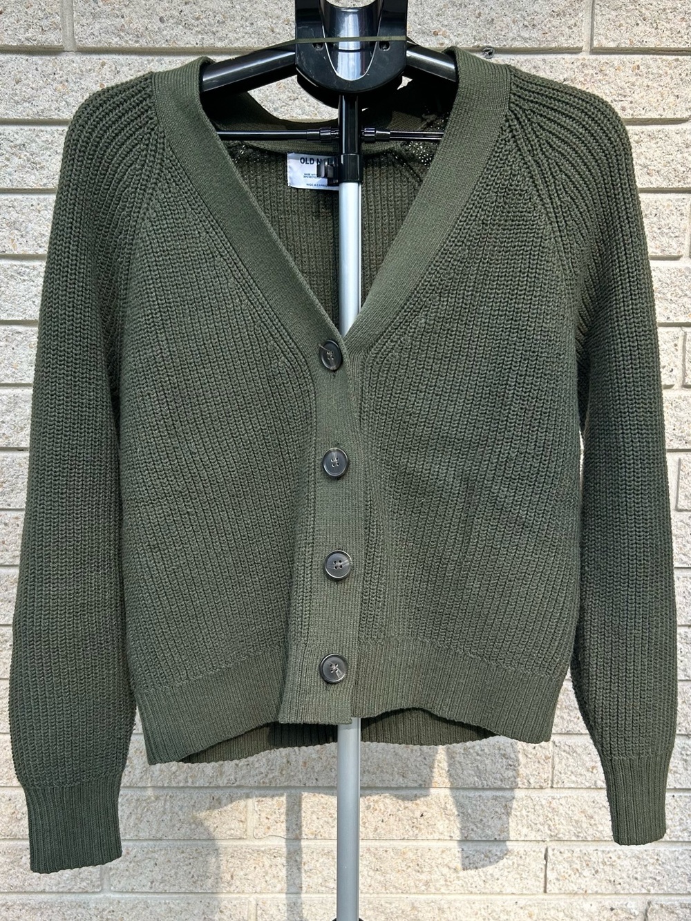 Old Navy Olive Green Button-Up Women's Cardigan Sweater
